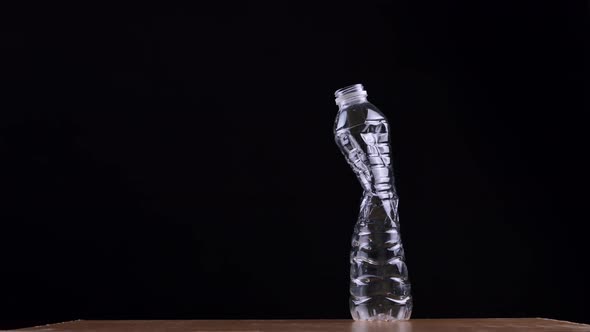 stop motion drink water bottle recycling concept.