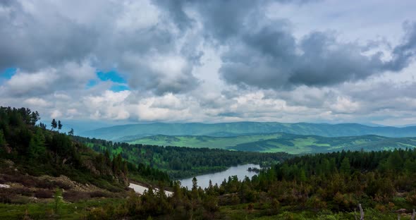 Mountain Lake Timelapse at the Summer or Autumn Time alt