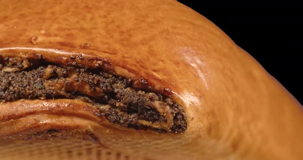 Roll With Poppy Seeds Inside. Alpha Channel alt