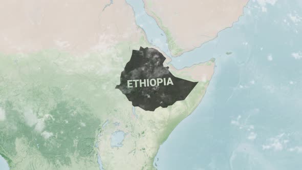 Globe Map of Ethiopia with a label