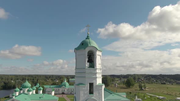 Alexander Svirsky Monastery Beautiful Summer Aerial Footage