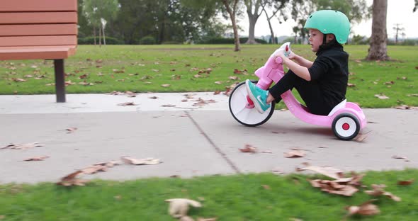 Riding A Tricycle At Park