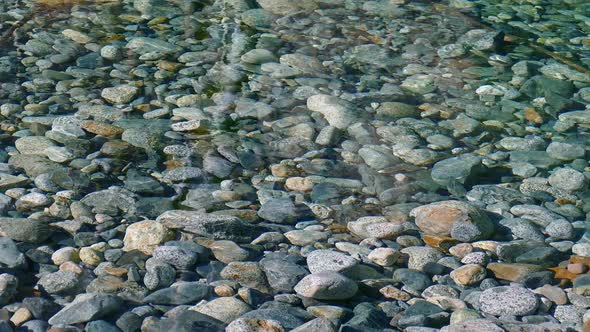 Shallow River Bed Rippling In The Daytime, Stock Footage | VideoHive