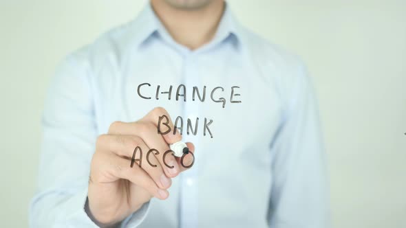 Change Bank Account, Writing On Screen alt