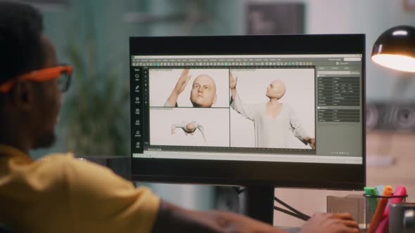 Man Creating Human 3D Model alt