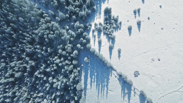 Top Down Aerial of Snow Mountain alt
