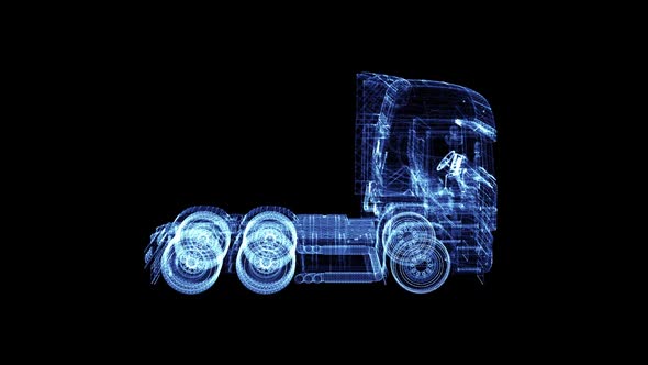 The Hologram of a Particle Modern EURO TIR Truck