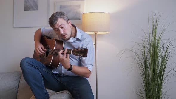 Musical Hobby Inspired Man New Skill Happy Casual alt