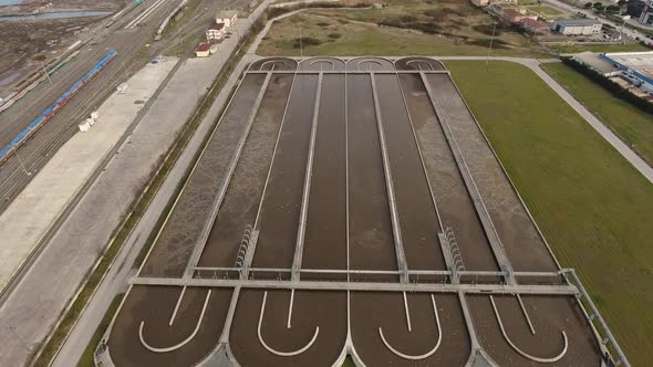 Aerial Purification Tanks Wastewater Treatment Plants 4K alt
