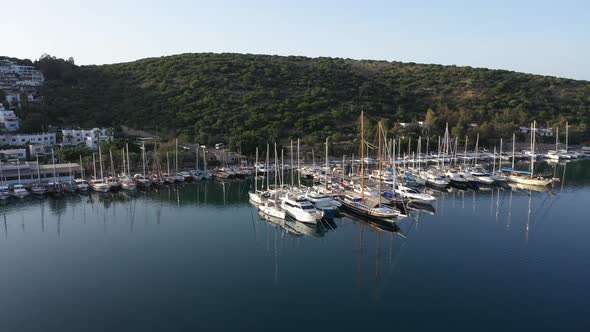 Yacht jetty in Bitez Bodrum. alt