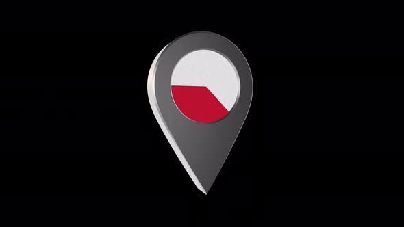 3d Animation Map Navigation Pointer With Flag Of Bratislava (Slovakia) With Alpha Channel - 4K alt