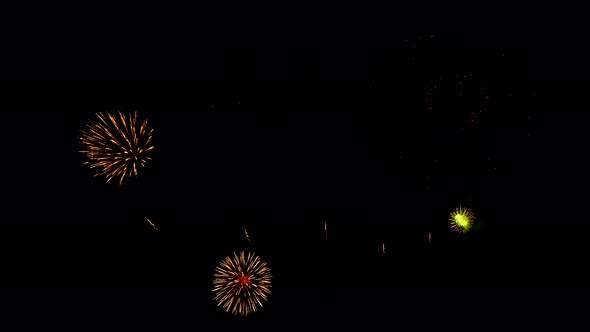 Magnificent golden firework display in celebration night