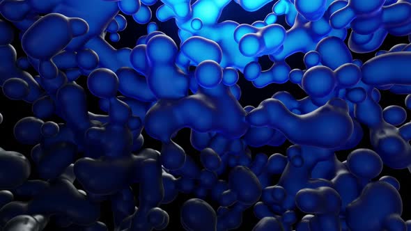Blue Liquid Bubbles