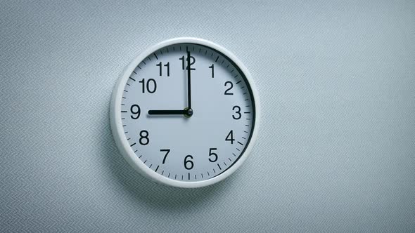 9 O'clock - Wall Clock Moving Shot, Stock Footage 