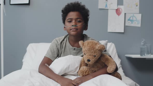 Boy with Teddy Bear in Hospital alt