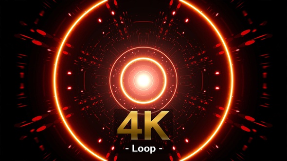 Red Circle Light Dotted Tunnel Background alt