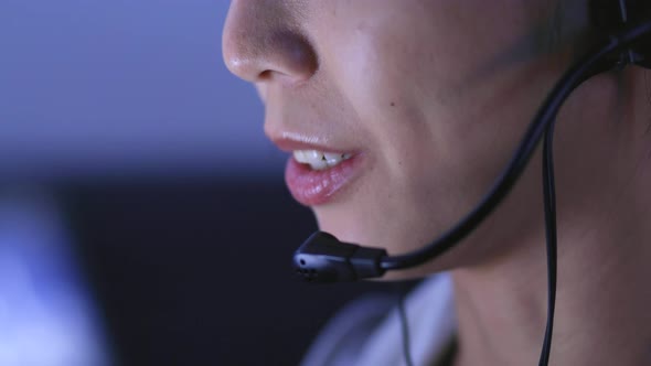 Close up Of Customer Services Operator