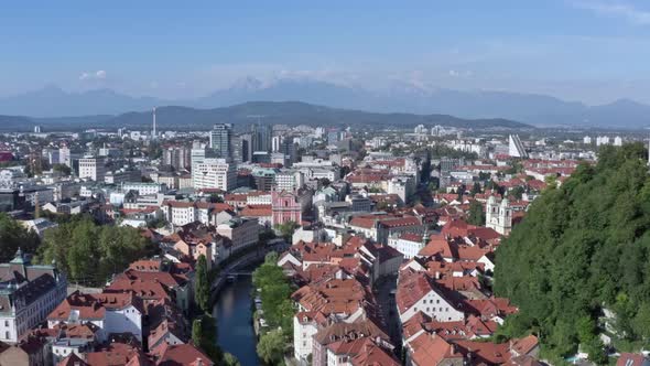 Aerial View Ljubljana Slovenia alt
