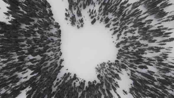 Wilderness Lake Heart Drone shot. alt