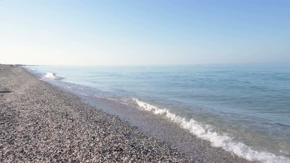 Morning Calm Surface of the Sea with Haze in Cold Colors alt