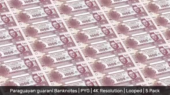 Paraguay Banknotes Money / Paraguayan guaraní / Currency ₲ / PYG/ | 5 Pack | - 4K alt