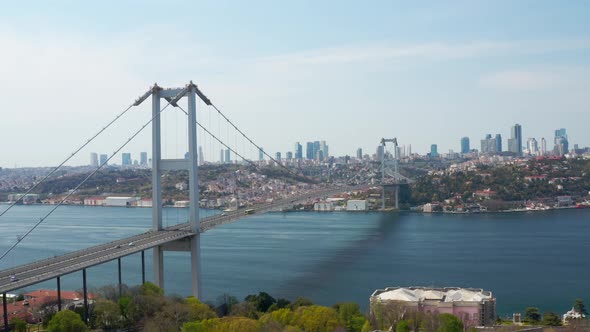 Istanbul Bosphorus Bridge Quarantine Aerial View 10