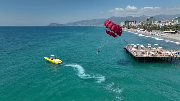 Parasailing Aerial View 4 K Turkey Alanya alt