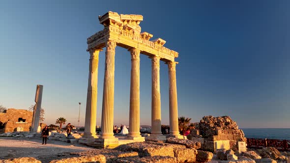 Temple of Apollo aerial view 4 K Turkey Side alt