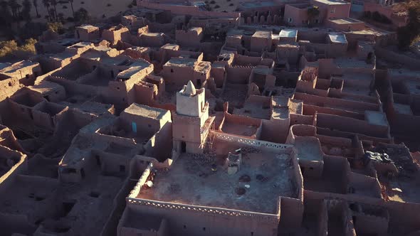 Aerial View Of The Authentic Ancient Taghit In The Sahara Desert, Algeria alt