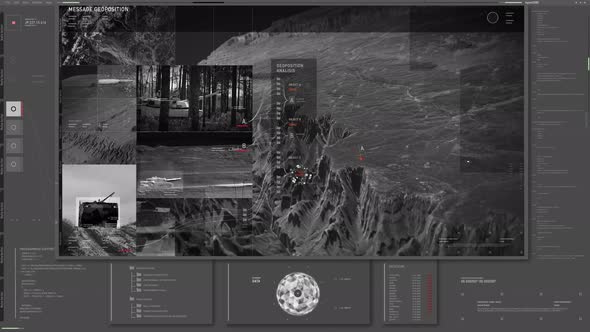 Futuristic scan showing a live feed from the coordinates using satellite camera alt