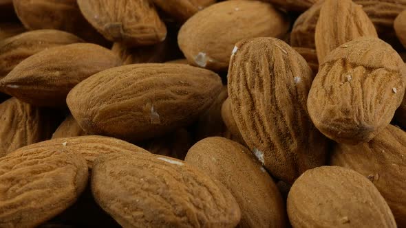 Almonds close up texture