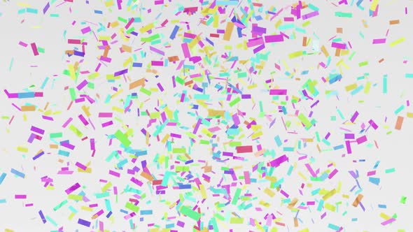 many colorful confetti falling down alt