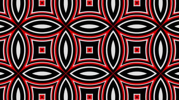 Red and black geometric pattern background.