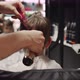 Fashionable Hairdresser Cuts a Child&#39;s Hair with a Clipper in a Barbershop - VideoHive Item for Sale