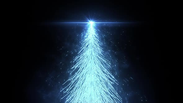 Animated Blue Christmas Fir Tree Star isolated seamless loop in HD resolution.