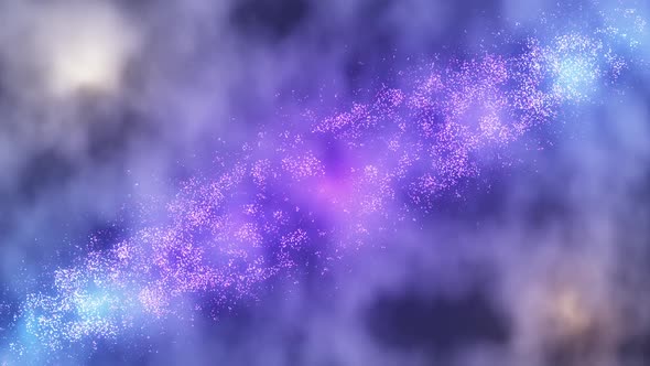 Colorful Cloud Nebula Magical Particles Motion Graphics Background