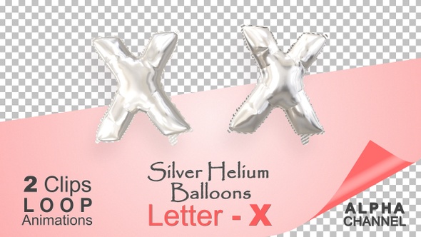 Silver Helium Balloons With Letter – X