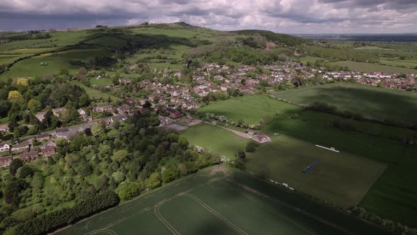Ashton-Under-Hill Lovely Village North Cotswolds Worcestershire Aerial Spring Season Landscape