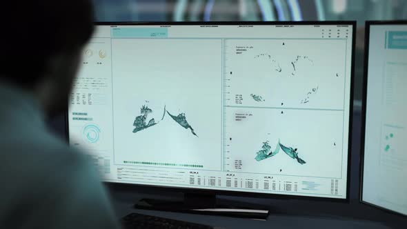 Interface of a hospital system scanning the lungs to find cancer treatment alt