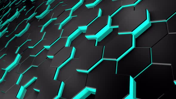 Aqua Hexagons Background alt