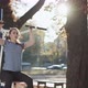 Young Woman Exercising With Fitness Equipment At Public Park - VideoHive Item for Sale