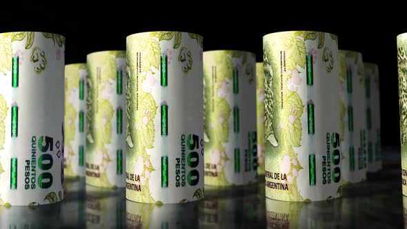 Argentina Peso money banknotes rolls seamless loop alt