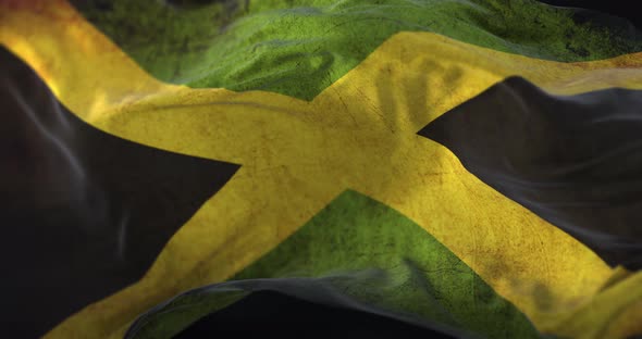 Old Flag of Jamaica Waving alt