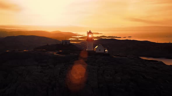 Coastal Lighthouse. Lindesnes Lighthouse Is a Coastal Lighthouse at the Southernmost Tip of Norway. alt