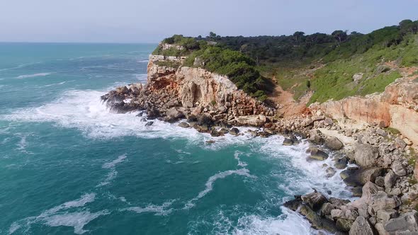 Flight Over Beautiful Seashore at Mallorca