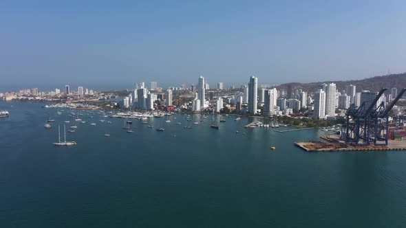 The Cartagena Port Colombia Aerial View