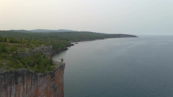 Palisade head aerial view in North Shore Minnesota by Lake Superior alt