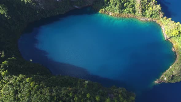 Pojoj Lake in Lagunas Montebello in Chiapas Mexico