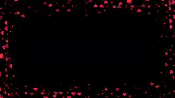 Heart frame for Valentines Day on black