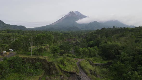 Scenic view in Merapi Mountain, one of popular destination in Yogyakarta, Indonesia. alt